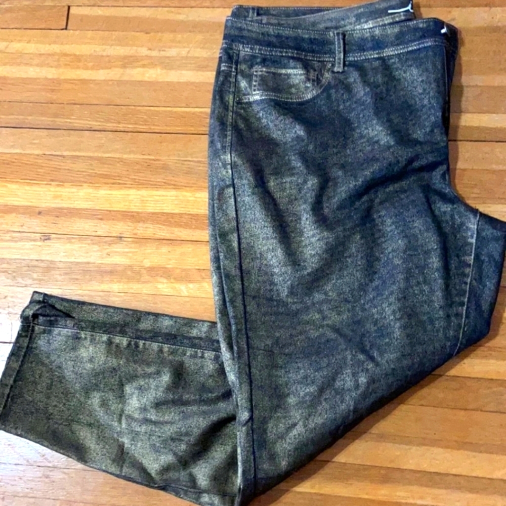 Black and gold skinny jeans